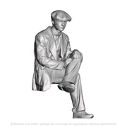 A workman seated