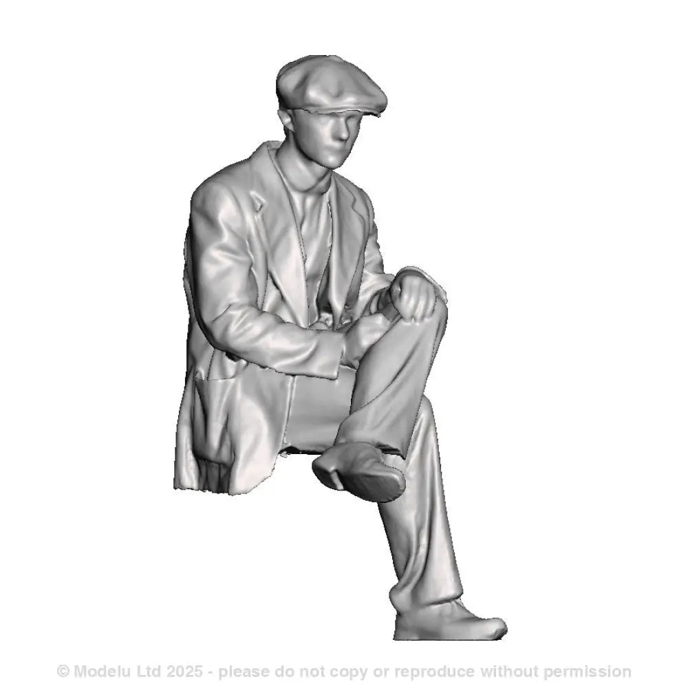 A workman seated