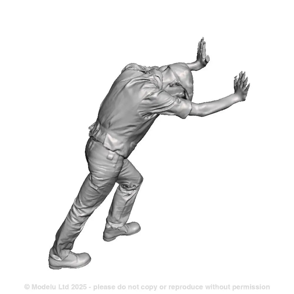 A workman pushing load