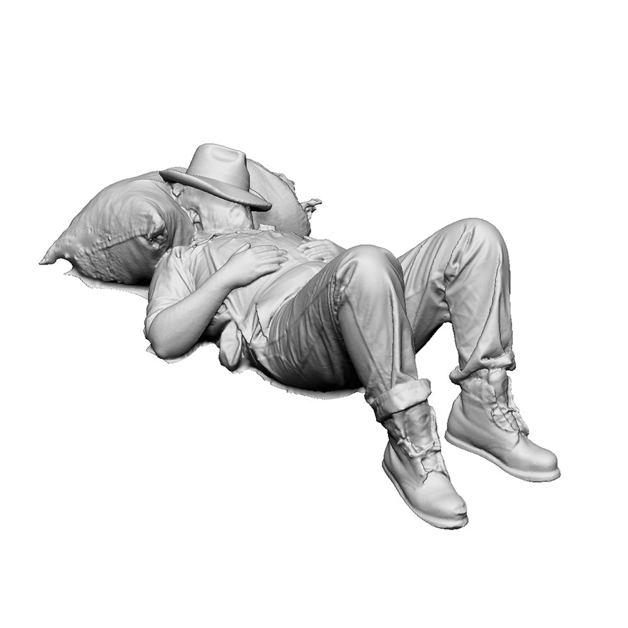 A mill worker sleeping