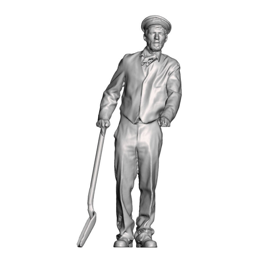 A fireman with firing shovel