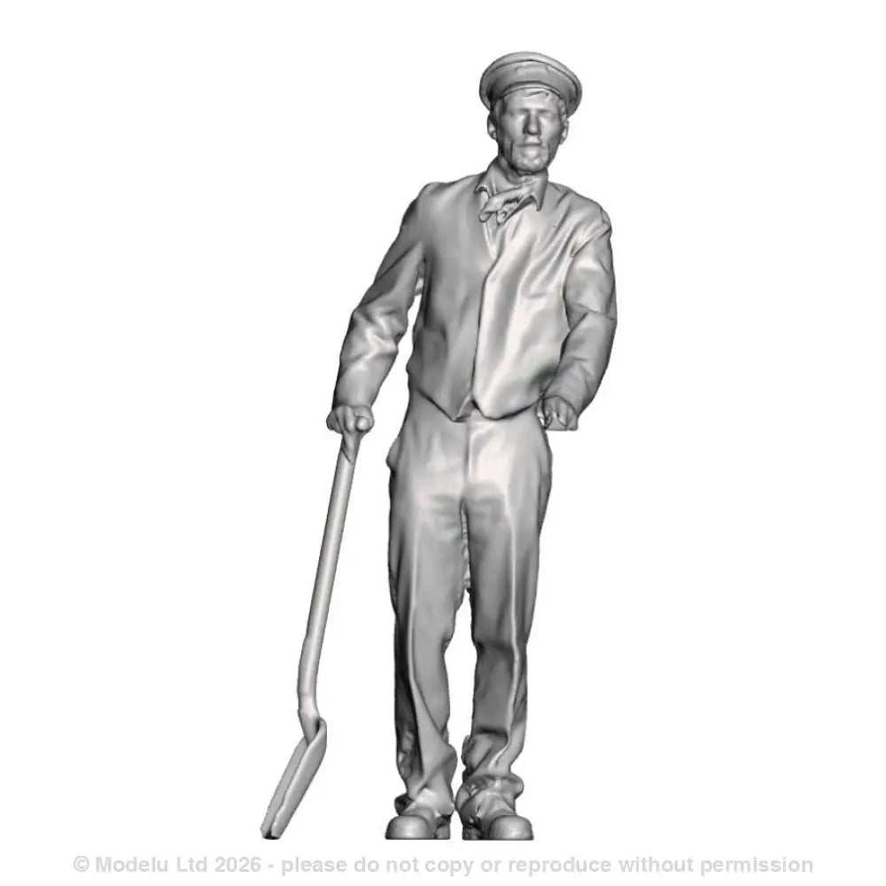 A fireman with firing shovel