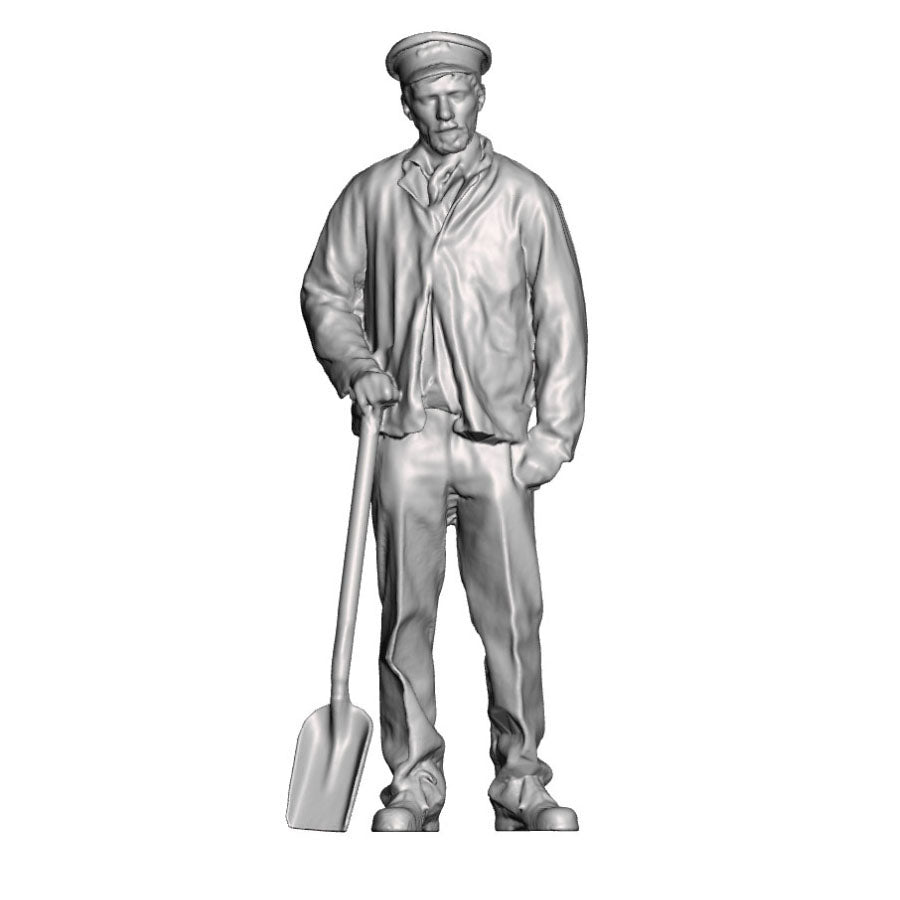 A fireman with firing shovel