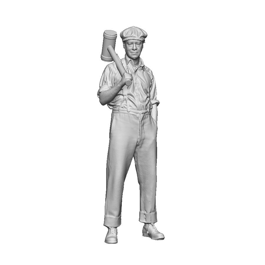 A slate worker with splitting mallet