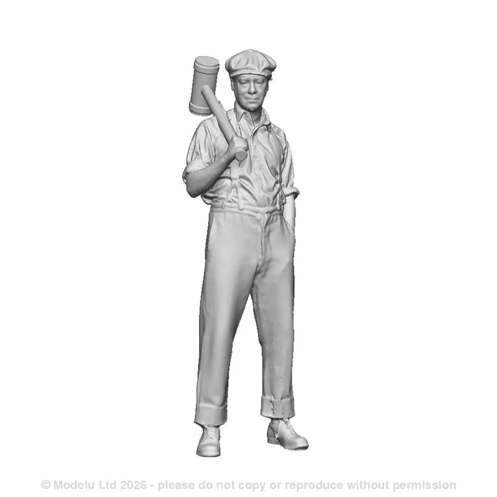 A slate worker with splitting mallet