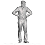 A workman with hands on hips