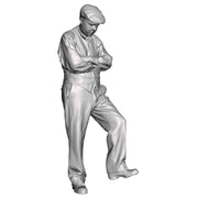 A workman inspecting