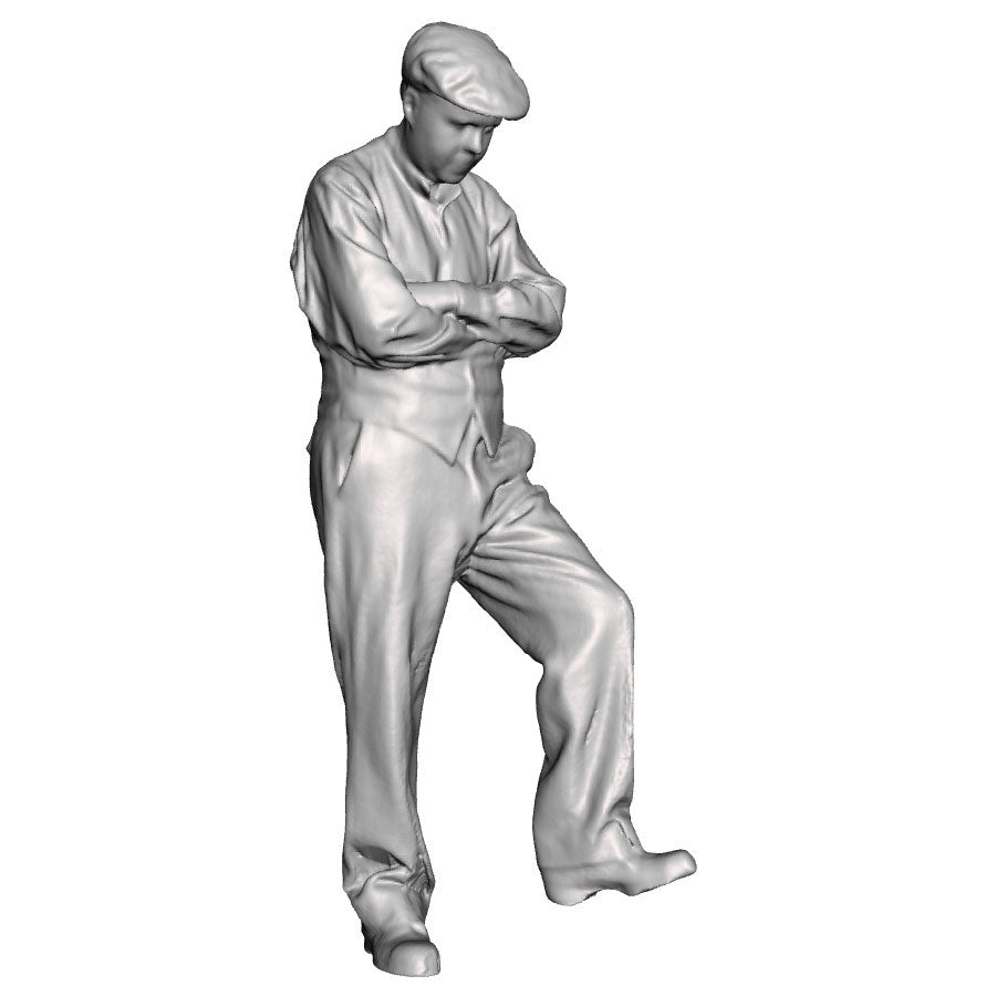 A workman inspecting