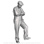 A workman inspecting