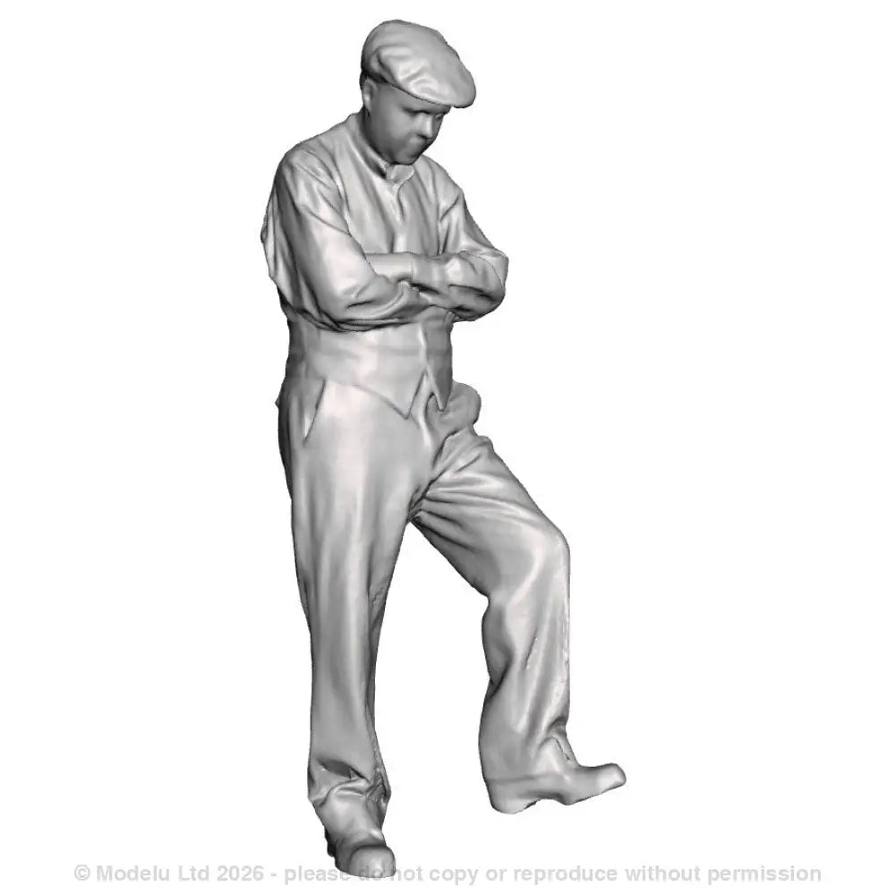 A workman inspecting