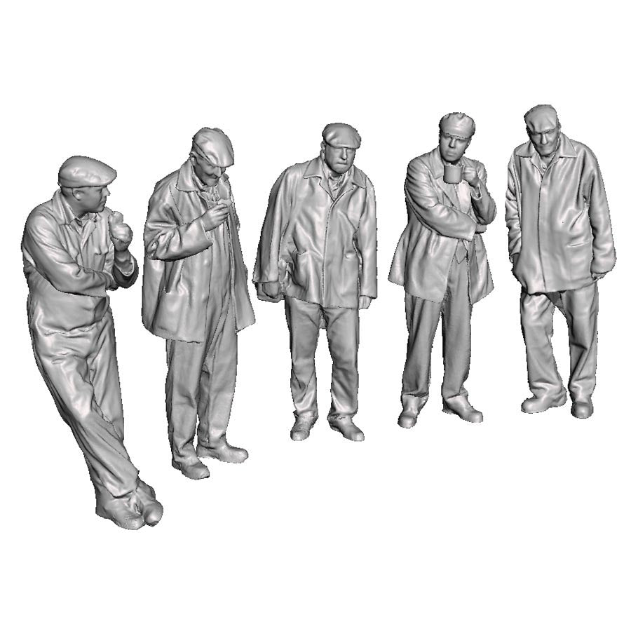 A collection of 5 workmen at rest