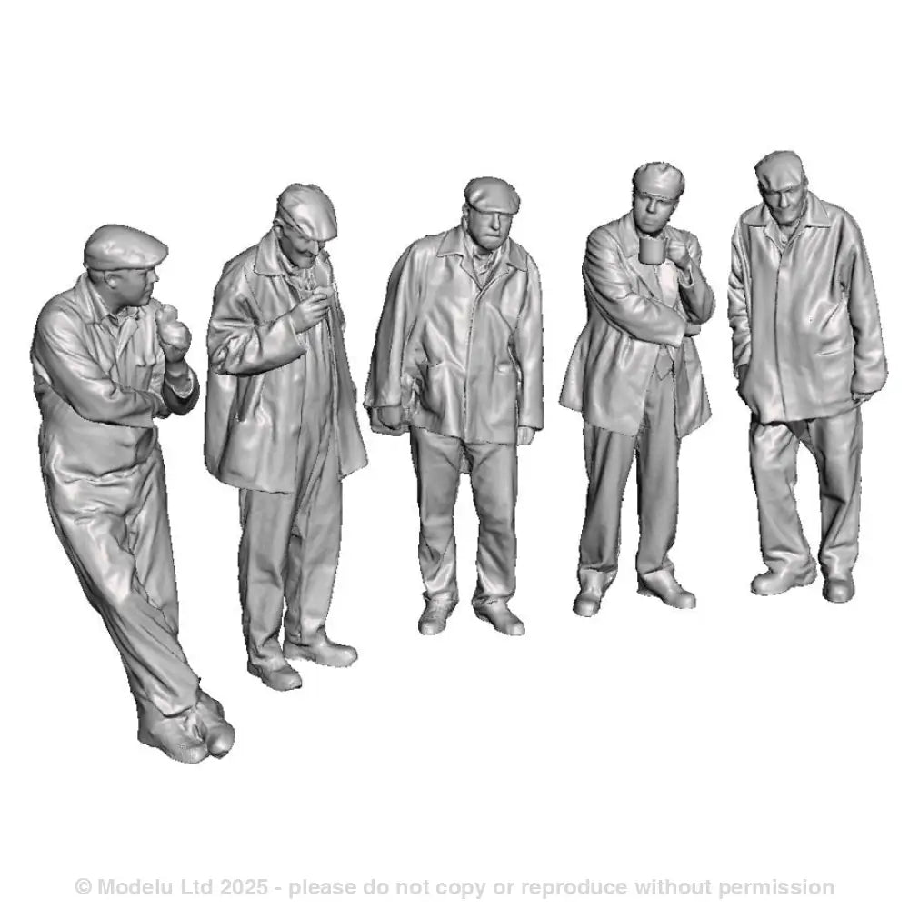 A collection of 5 workmen at rest