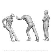 A collection of workmen moving a load