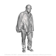 A miner with knapsack and lamp