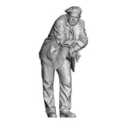 A loco crew man wearing berret leaning