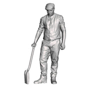 A fireman with firing shovel