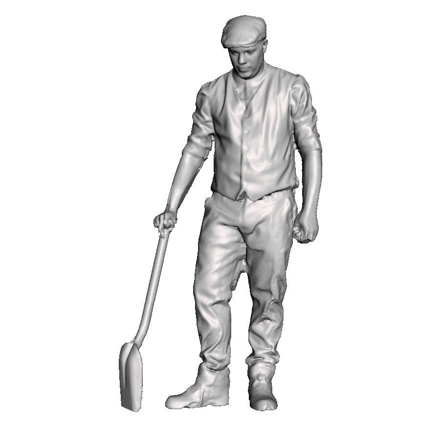 A fireman with firing shovel