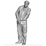 A loco crew man wearing donkey jacket leaning