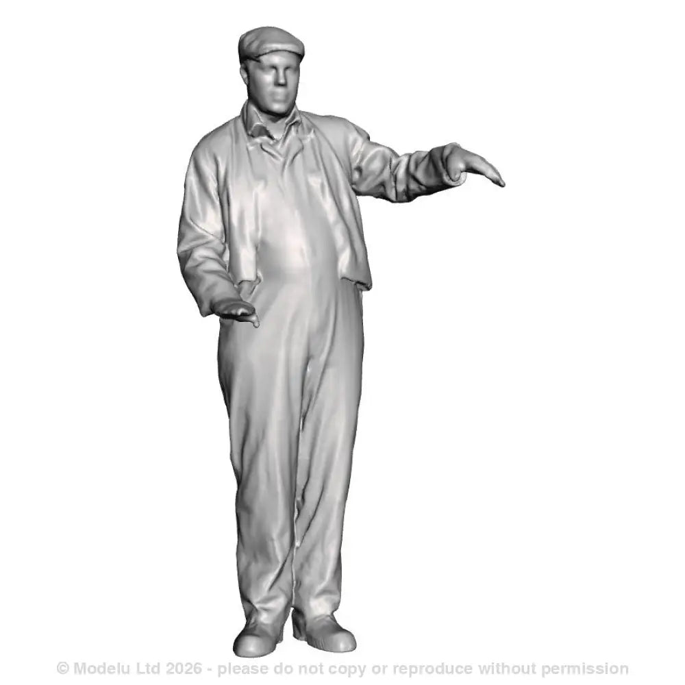 A loco driver wearing hi-vis vest operating a regulator