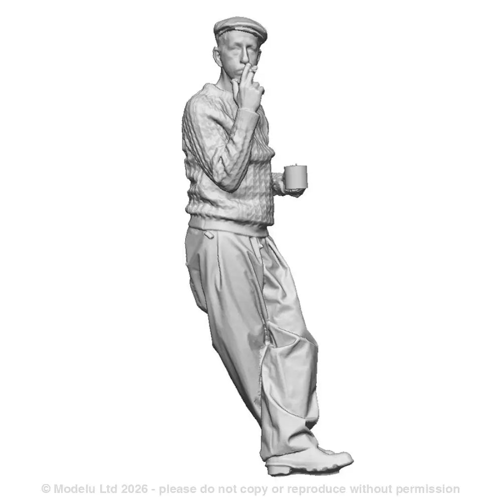 Crew leaning with cigarette