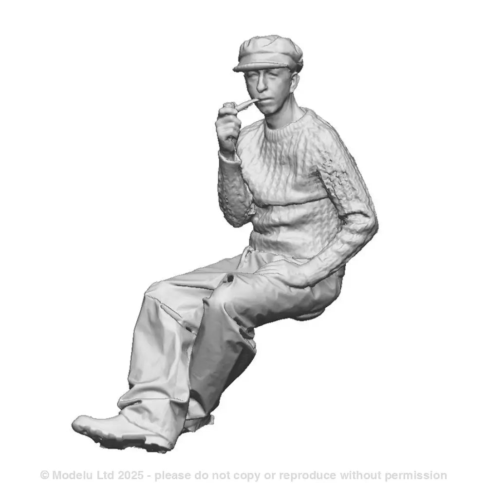 Seated crew with pipe