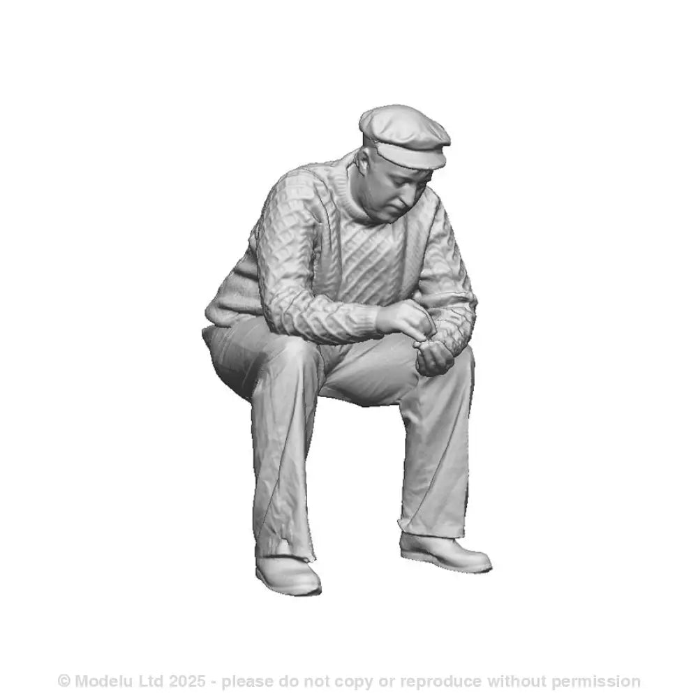 Seated crew rolling cigarette