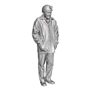 A miner wearing a donkey jacket