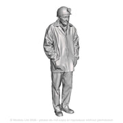 A miner wearing a donkey jacket