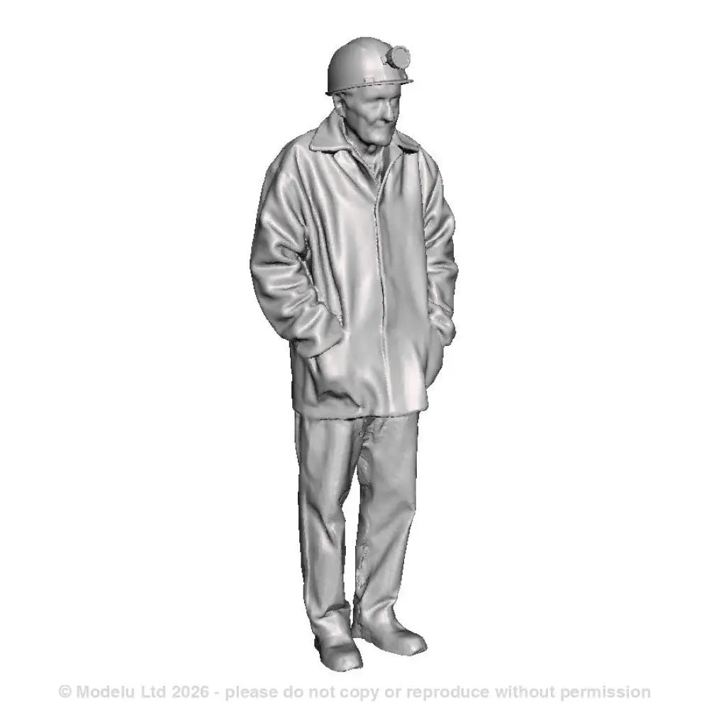 A miner wearing a donkey jacket