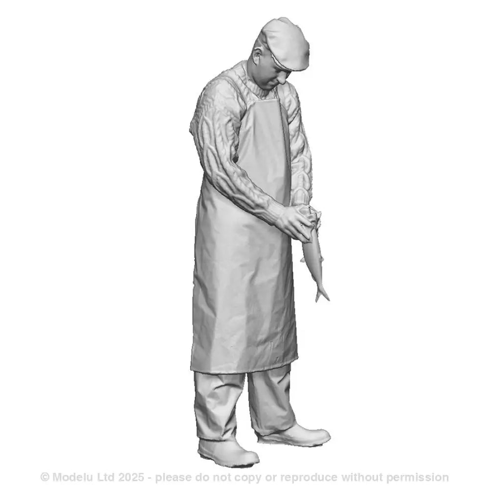 A fisherman gutting