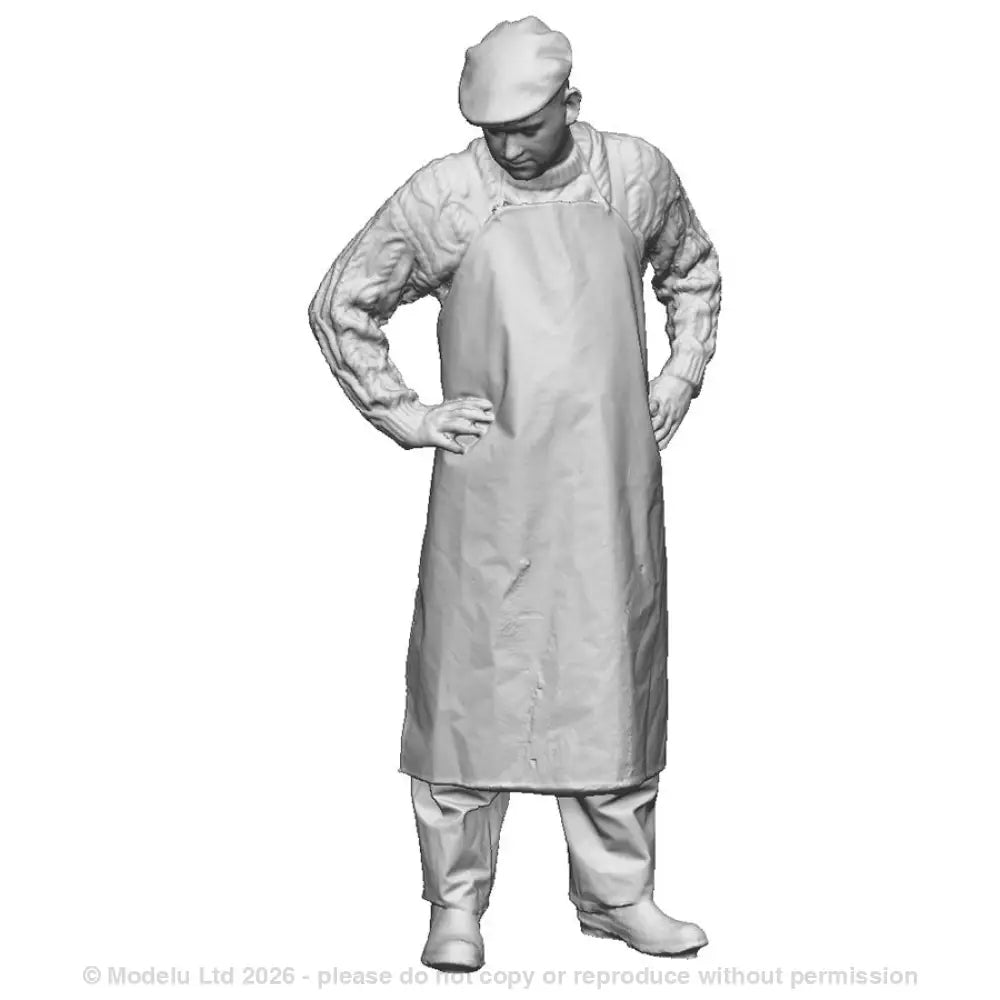 A fisherman with hands on hips