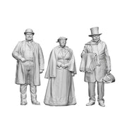 A set of 3 Victorian people including two male figures and one female