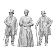 A set of 3 Victorian people including two male figures and one female
