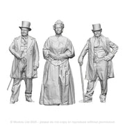 A set of 3 Victorian people including two male figures and one female