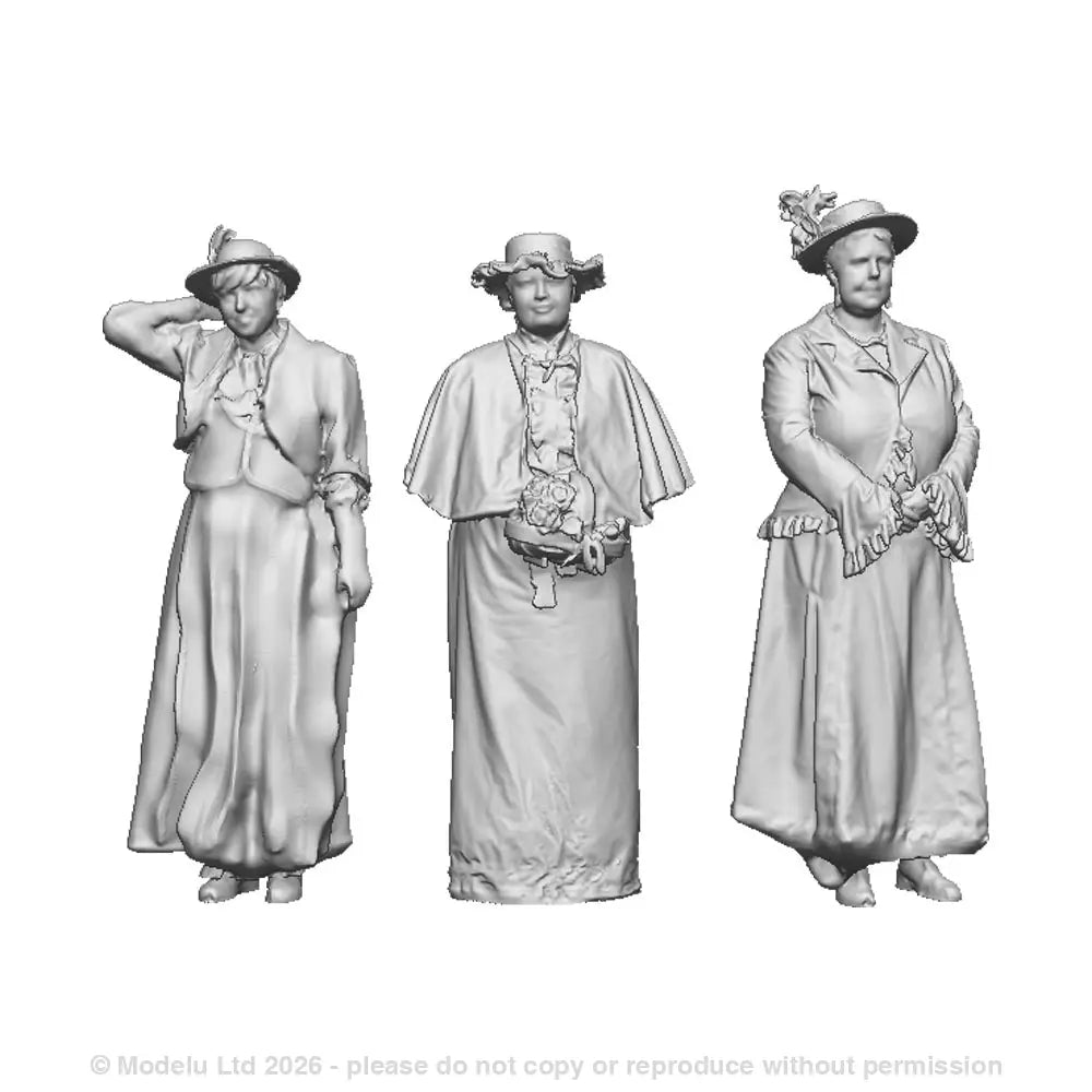 A set of 3 Victorian female figures