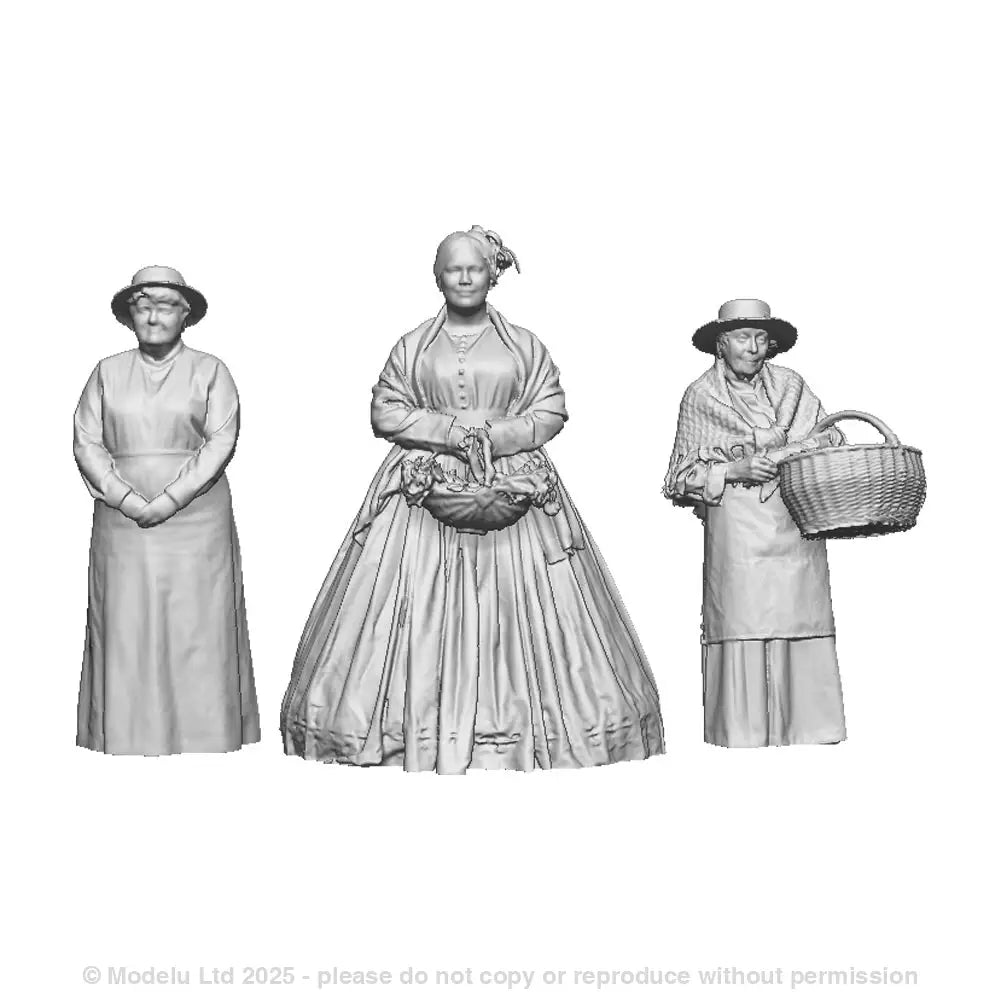 A set of 3 Victorian female figures
