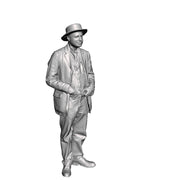 An Edwardian man wearing a boater hat