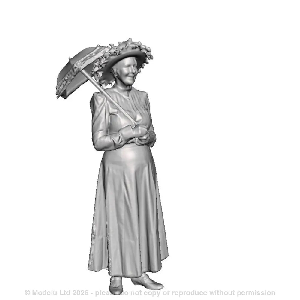 A female Edwardian figure with parasol