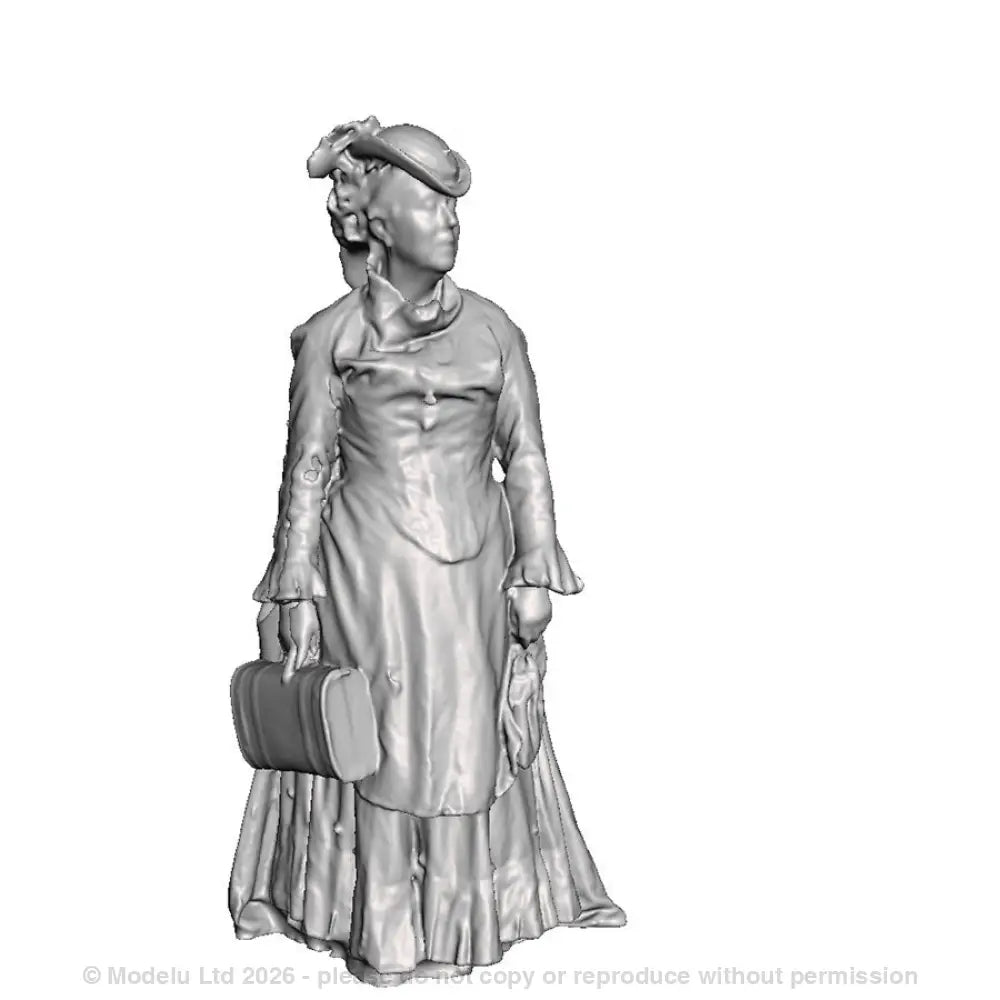 A female figure in late Victorian era dress