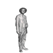 An Edwardian man wearing a boater hat