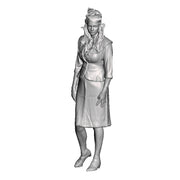 A female figure in 1940s clothing