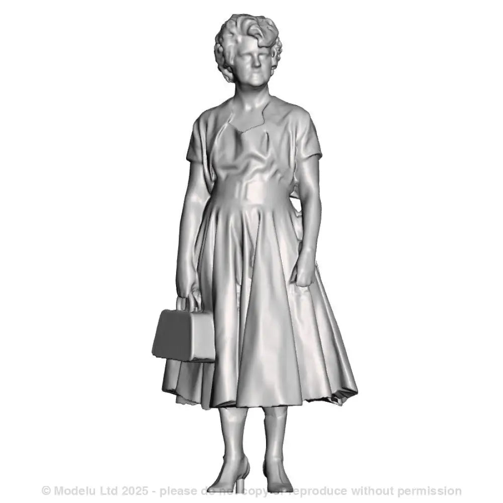 A female figure in a 1950s dress