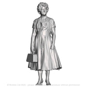 A female figure in a 1950s dress