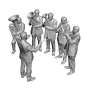 A brass band figure pack consisting of 6 figures playing various instruments