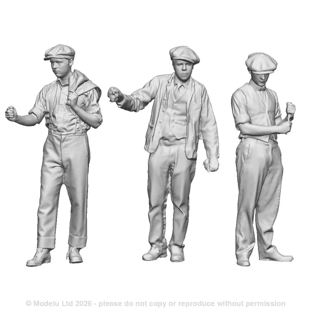 A set of 3 race horse handlers