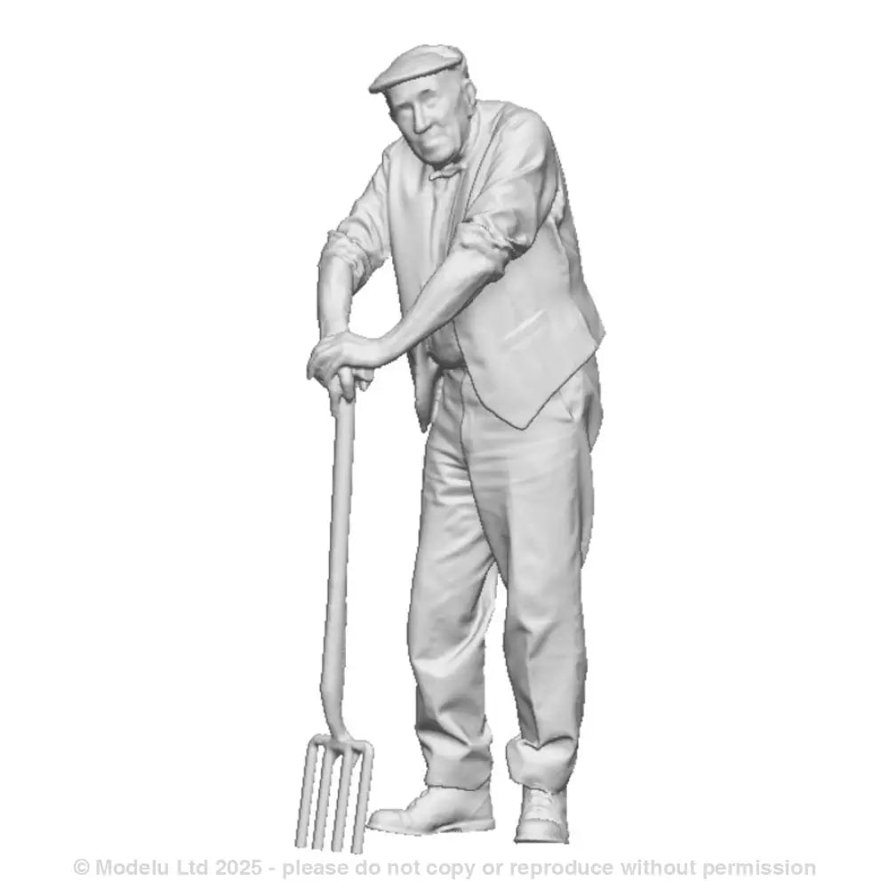 A male gardener with fork