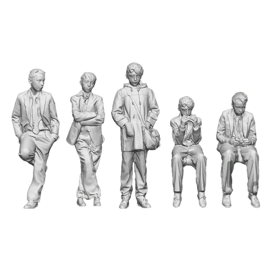 A set of 5 school boys
