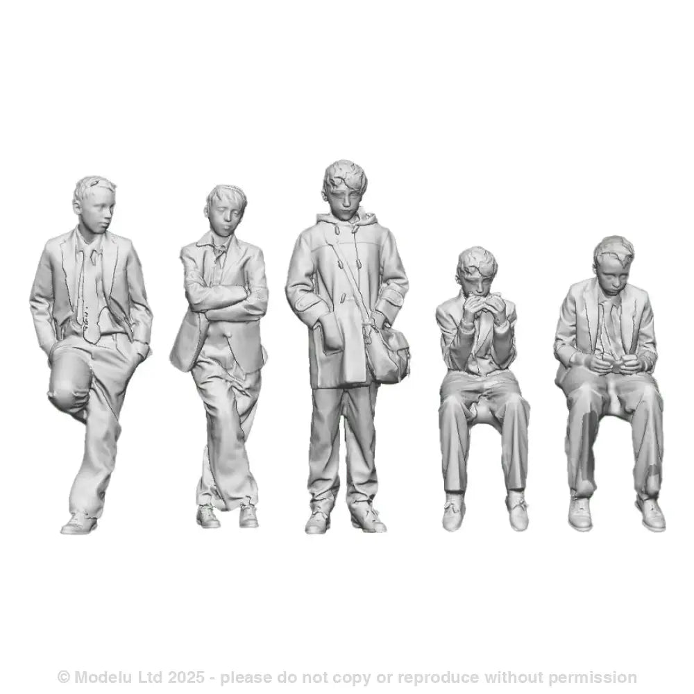 A set of 5 school boys