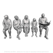 A set of 5 seated passengers