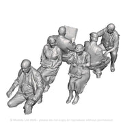 A set of 6 figures including a driver and 5 passengers designed for the AEC railcar